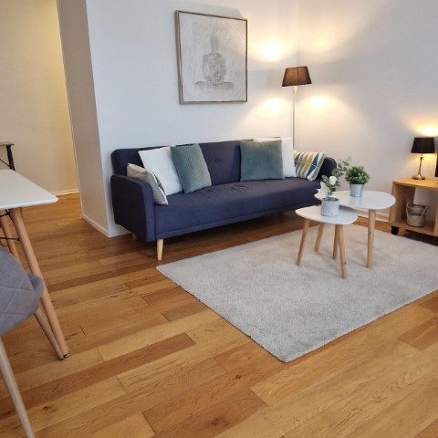 Chez Celine spacious bright living and dining area. 2 bedroom apartment second floor