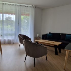 Another view of the bright, generous living space in le pavilion bleu