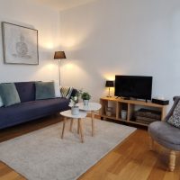 Chez Celine spacious bright living and dining area. 2 bedroom apartment second floor